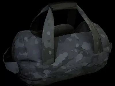 Opened Duffel Bag -empty Low-poly 3D model