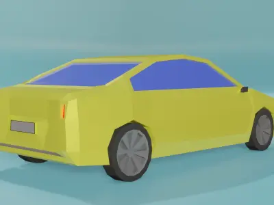 Low Poly Simple Car 3d Model Free low-poly 3D model