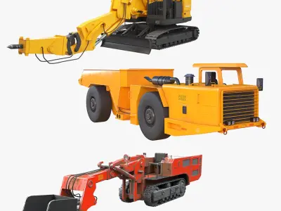 Minning Machines Collecion 3D model