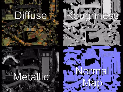 Camouflage Armored Tank model pack Low-poly 3D model