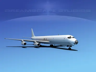Douglas DC-8-63F Unmarked 1 3D model