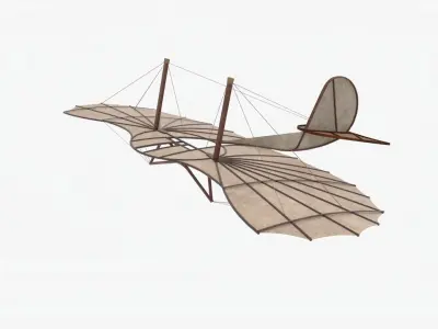 Glider Otto Lilenthal Flyer Low-poly 3D model