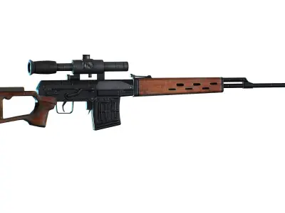 USSR Dragunov Sniper Rifle - SVD Low-poly 3D model