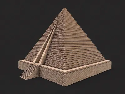 Old Egypt Desert Pyramids Collection Low-poly 3D model