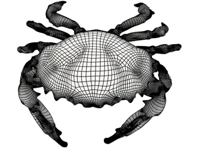 Base crab Low-poly 3D model