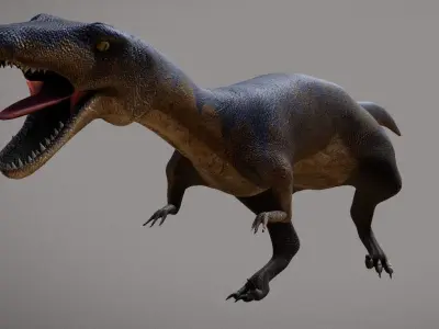 Deinonychus Jurassic Dinosaur Low-poly 3D model