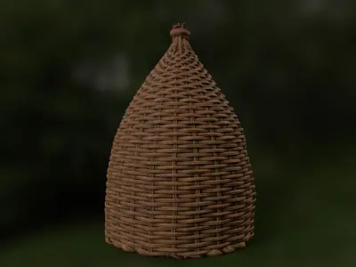 Wicker Beehive Low-poly 3D model