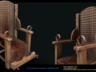 Inquisition - Torture Chair Low-poly 3D model