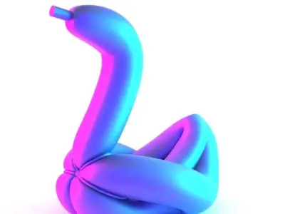 Glam Swan Balloon Decoration Props Second Life toy 3D print model
