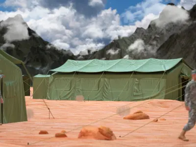 Military Temper Tent Green 3D model