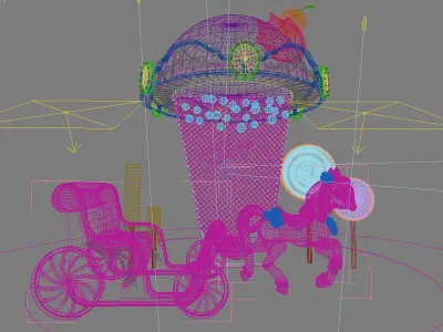 Christmas merry goround 3D model