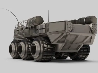 military or Mars Rover with pbr textures Low-poly 3D model