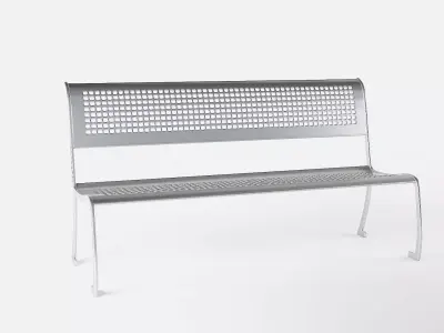 Bench made of perforated metal 3D model