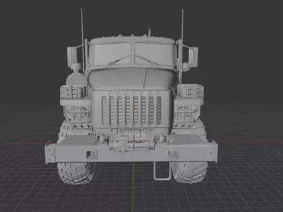 Soviet Ural-4320 MOD A - Heavy Duty 6x6 Truck 3D print model