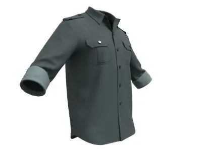 Military Shirt V2 - Marvelous Designer 3D model 3D model
