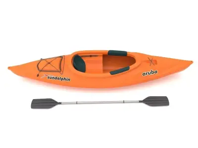 Sport Boat With Paddle 3D model