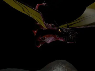 Low Poly Rigged Dragon Low-poly 3D model