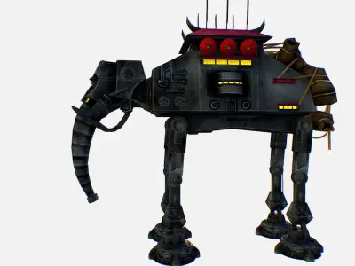 Metal Elephant Robot Transport Star Wars  Low-poly 3D model
