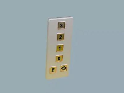 Simple Elevator control panel Low-poly 3D model