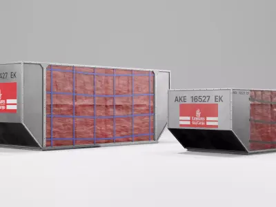 ULD Aircraft Cargo Containers Emirates Sky Cargo Low-poly 3D model