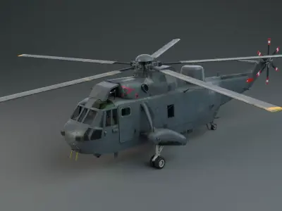 Lowpoly Helicopter - Westland Sea King HAS5 Low-poly 3D model Low-poly 3D model