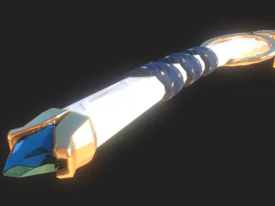 Holy Battleaxe Low-poly 3D model