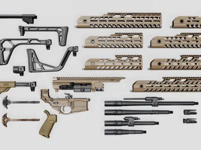 Sig Sauer MCX Virtus Assault Rifle Low-poly 3D model