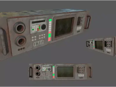 Server Rack - Cartridge Console Var 2 for sci-fi indoor scene Low-poly 3D model