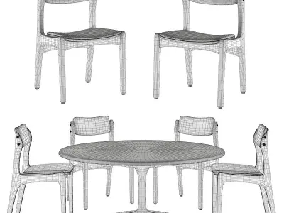 Dining set table and chairs Free 3D model purchase
