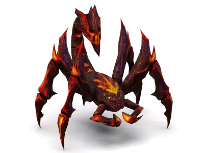 Low Poly Monster Black Scorpio Creature Low-poly 3D model