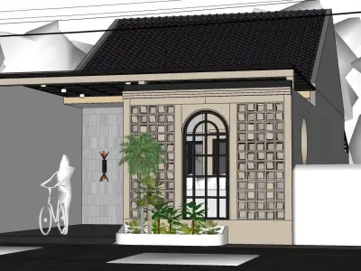 Complete Model One floor Minimalist Modern House Design  3D model