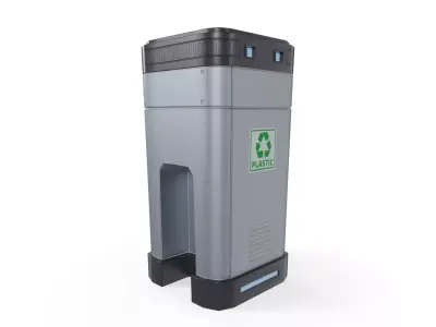 Sci-Fi Recycling Bin Low-poly 3D model