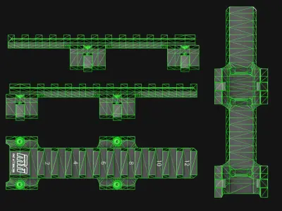 MFI HK Optic Rail Clamp Mount - Game Asset Low-poly 3D model
