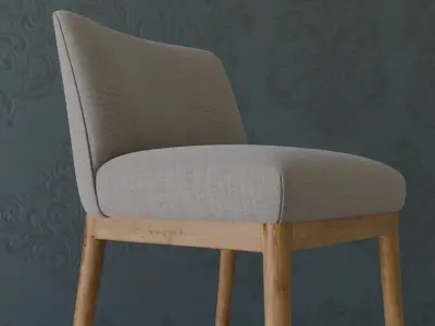 Stylish Upholstered Bar Stool Blender Photoshoot Scene 3D Model 3D model