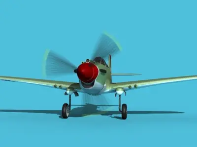 Curtiss P-40B Warhawk V08 USAAF 3D model
