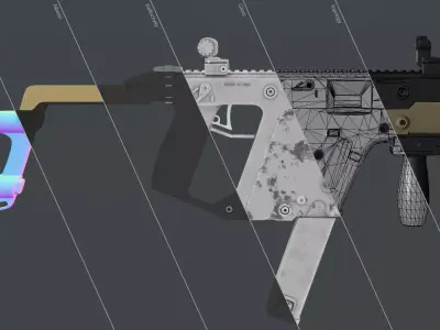 KRISS Vector SMG Low-poly 3D model