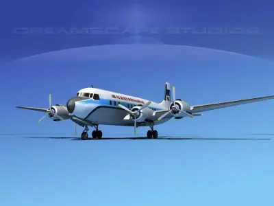 Douglas DC-7B Air Charter Intl 3D model