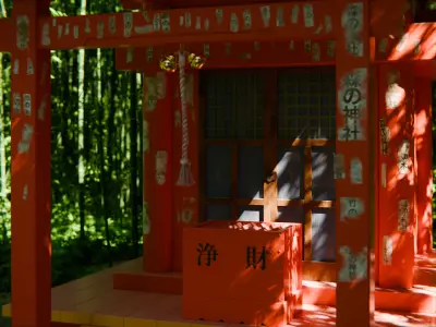 Bamboo Forest Shrine 3d Scene 3D model