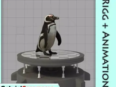 Magellanic Penguin Low-poly 3D model
