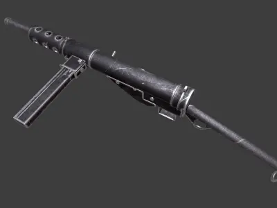 Sten MK 2 Submachine Gun Free low-poly 3D model