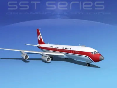 Boeing 707-320 SS Dan Air London 3D model