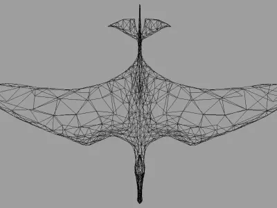 Terafin - prehistoric flying creature Low-poly 3D model