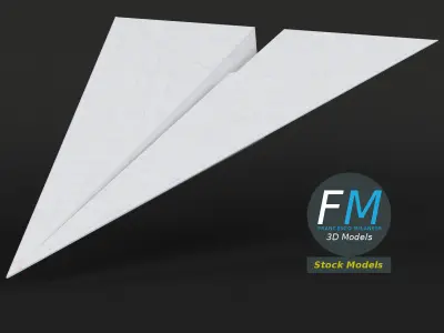 Paper plane 1 Low-poly 3D model