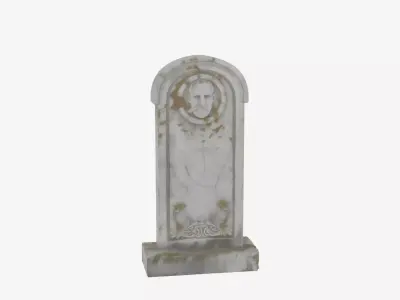 Realistic 3D Foam Tombstone Model with Floral Cracks 3D model