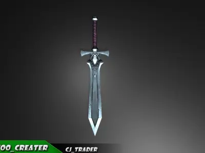 Low-Poly Final Fantasy Sword 3d model Low-poly 3D model