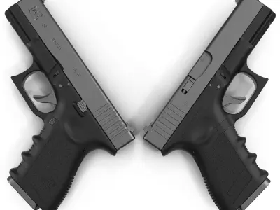 Compact Pistol Glock 19 Black 3D model