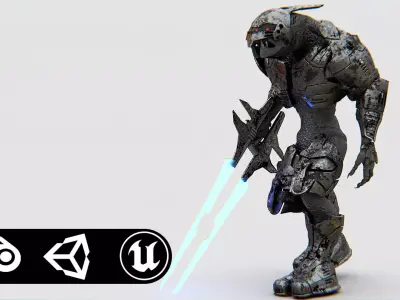 ALIEN TROOPER PHOFOSH Rigged for Unreal Engine - Unity - MIXAMO 3D model