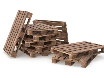 Wooden Pallets Low-poly 3D model
