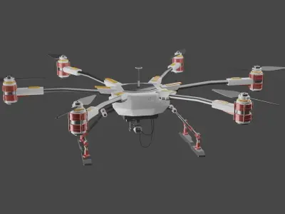 Drone with four propellers Free 3D model
