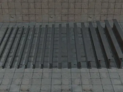 Construction Beams IPE 100-600 PBR Low-poly 3D model